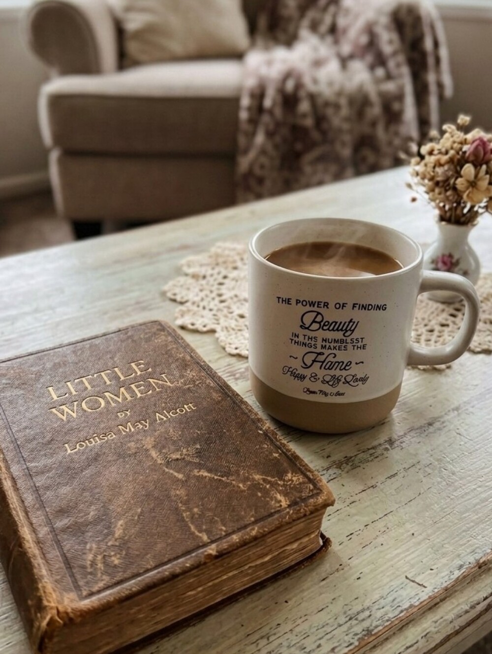 Rustic Inspirational Louisa May Alcott Quote Mug Author Of Little Women